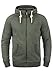 Produktbild Solid SDVitu Herren Sweatjacke Kapuzenjacke Zip-Hoodie mit Kapuze Kordelzug Kängurutasche Reißverschluss Baumwollmischung Regular fit, Größe:XL, Farbe:Climb Ivy Melange (8785)