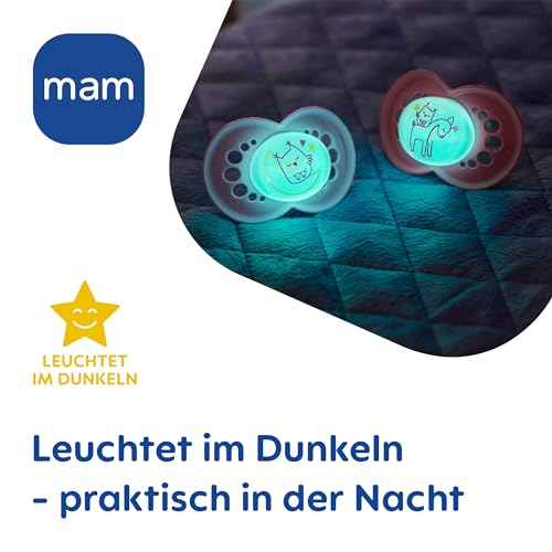 MAM Original Night Schnuller im 2er-Set, leuchtender & zahnfreundlicher Baby Schnuller aus nachhaltigen & bio-erneuerbaren Materialien… – Ansicht 6