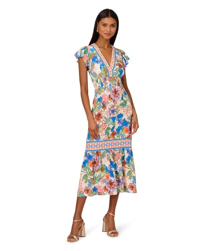 Image of Adrianna Papell Printed Midi Dress