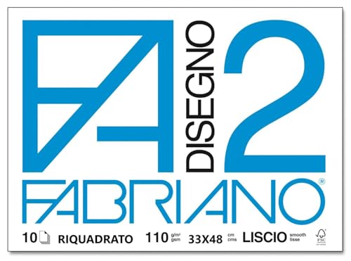 Cahier à Dessin Fabriano F2 33x48cm 110g Feuilles Carrées