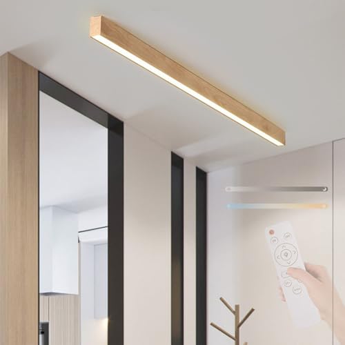 Plafonnier LED bois 60cm dimmable haut de gamme pour chambre