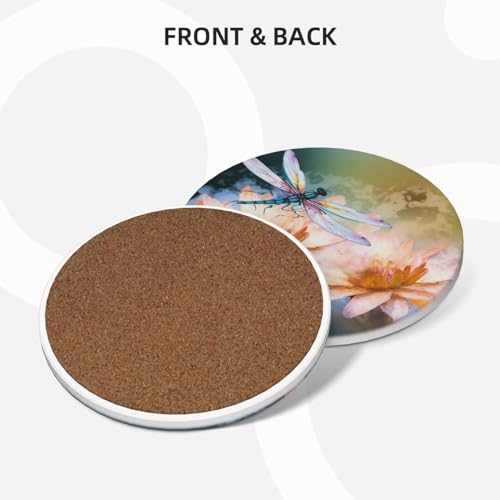 Dessous de verre céramique absorbants lot de 6 avec support - 3