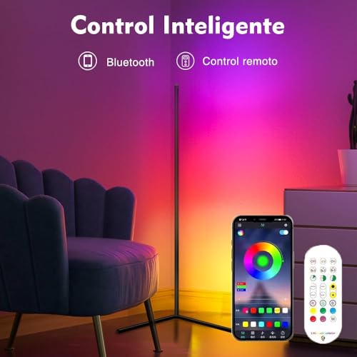Image of LED Floor Lamp RGB+IC, Smart Corner Lamp, Modern for Living Room Bedroom (Pack-1)
