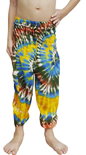 Image of Full Funk Rayon Smock Waist Child Lounging Comfortable Elephant Aladdin Pants
