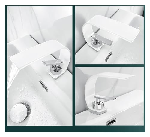 Grifo de latón negro mate con caño de cascada cuadrado para proyectos de baño 5