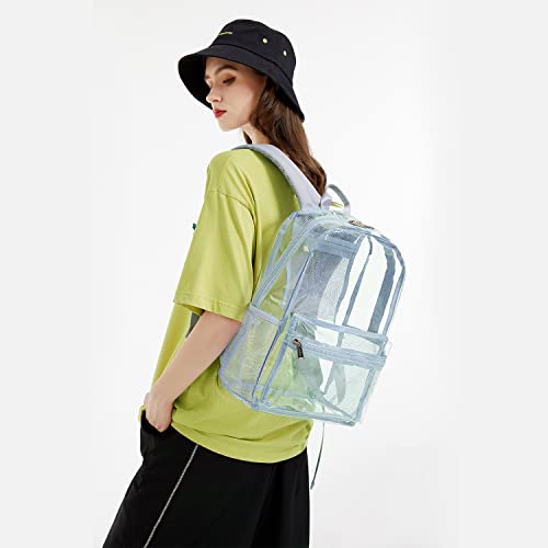 Abshoo Heavy Duty Clear Backpack School Approved Transparent Clear Bookbag For School (Pastel Blue) #TOP5