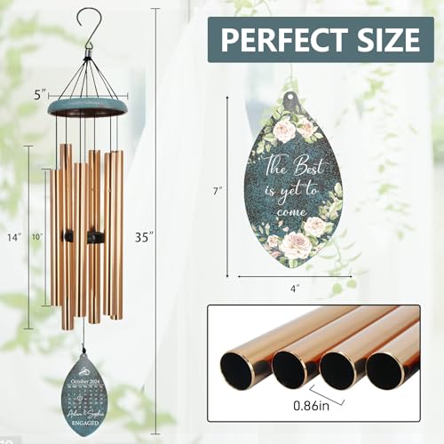 Image of ASTARIN Engagement Gifts Wind Chime, Personalized Names & Date Wind Chimes Gifts for Couple 2025, Wedding Gift for Newlywed Bride Groom Husband Wife, Gift Valentine's Day Anniversary