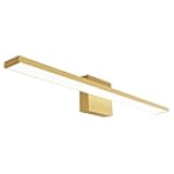 Ralbay 24inch Modern Gold Bathroom Vanity Light 20W Frosted Aluminum Modern LED Gold Bathroom Light Fixtures White Light 6000K