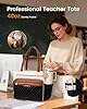 LOVEVOOK Teacher Tote Bag with Accordion File Pocket, Soft PU Leather Work Briefcase Quilted Laptop Bag with Large Cup Holder #1