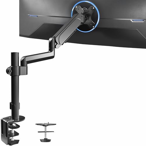 Image of VIVO Single Monitor Arm Mount for 17 to 32 inch Screens - Tension Height Adjustment, Full Articulating Tilt, Swivel, Heavy Duty VESA Stand with Desk C-clamp and Grommet Option STAND-V001K