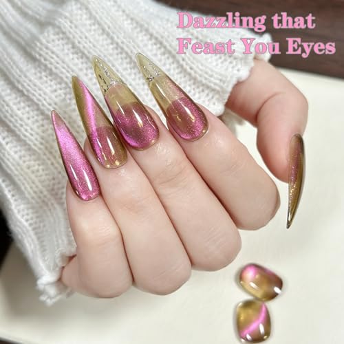 Esmalte Gel Magnético Ojos de Gato 15ML Gold Rose miniatura 3