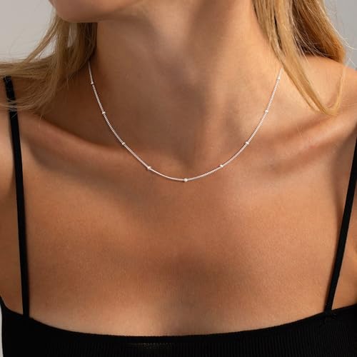 Image of Freekiss Layered Necklace Set for Women Stackable | Herringbone Snake Cuban Rope Chain, Dainty Choker, Layered Stackable, Non Tarnish, Hypoallergenic, Adjustable 14-18.5 inch