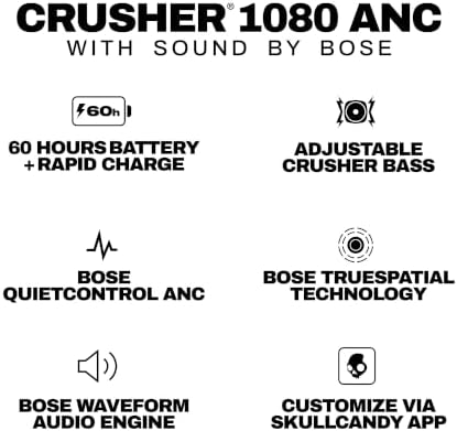 Skullcandy Crusher 1080 ANC Headphones with Sound by Bose - Cement — view 11