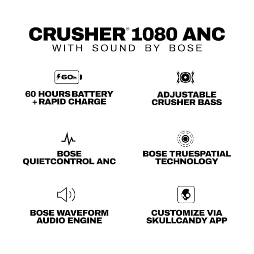 Skullcandy Crusher 1080 ANC Headphones with Sound by Bose - Primer by Skullcandy - Used condition - Image 8