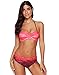 Produktbild RUICHUANGS Damen Badeanzüge Geraffte Tie Dye Bandeau Trägerlosen Push Up Bikini Set, Zwei Stück Urlaub Bademode Swimsuit