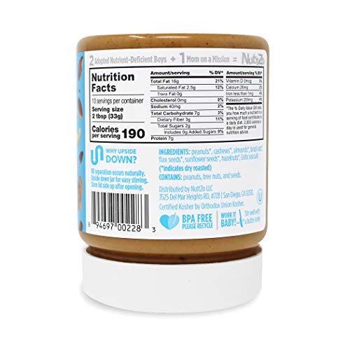 NuttZo Peanut Pro Nut Butter, Crunchy, Seven Nuts & Seeds, 12 Ounce