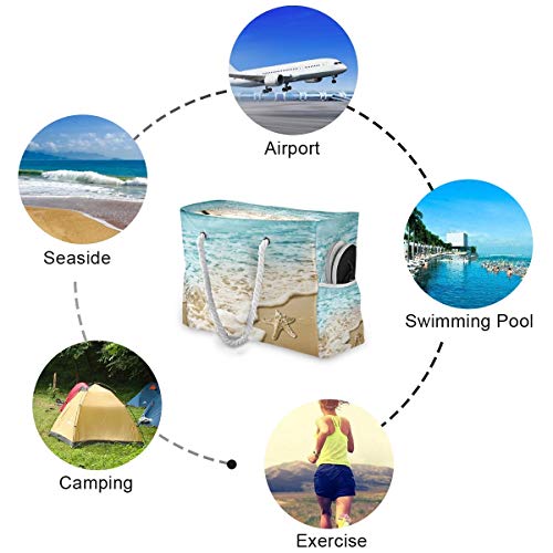 senya Large Beach Bags Totes Swim Canvas Tote Shoulder Bag Water Resistant Bags for Gym Travel Daily3