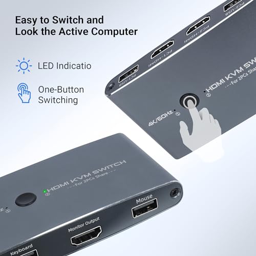 Tcnewcl KS605AL-T Kvm Switch Hdmi 2 Port thumb #3
