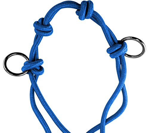 Southwestern Equine Side Pull Rope Halters with Nickle Plated Rings (Horse, Blue)