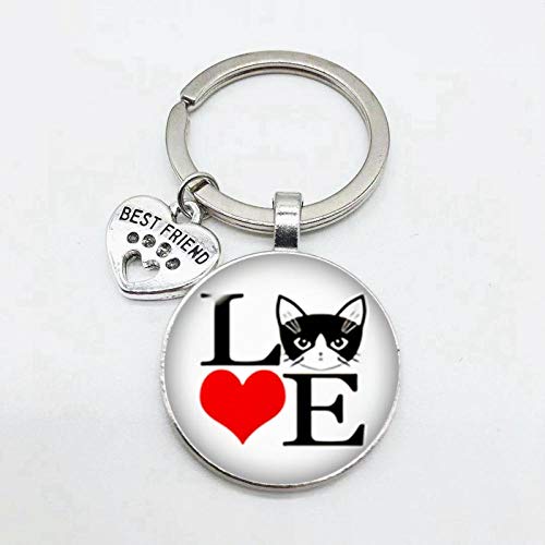 Preisvergleich Produktbild HNKPWY Sehr niedliches Haustier Katze Schlüsselbund Katze Pfote Fußabdruck Muster Schlüsselbund Anhänger Schlüsselbund Lieblingskatze Essential Schlüsselbund-11