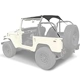 ZWPARTS Bimini Soft Top Compatible with 1964-1984 Toyota Land Cruiser FJ40 Series Heavy Duty Canvas and Black Vinyl Leather Material for Sun and Light Rain Protection