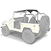 Kistrba Bimini Soft Top Compatible with 1964-1984 Toyota Land Cruiser FJ40 Series, Heavy Duty Leather & Denim Fabric, No Windshield Channel