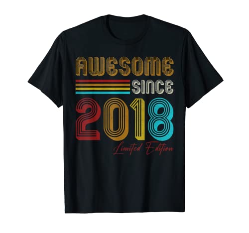 5th Birthday Gifts For Boy Girl Awesome Since 2018 Camiseta