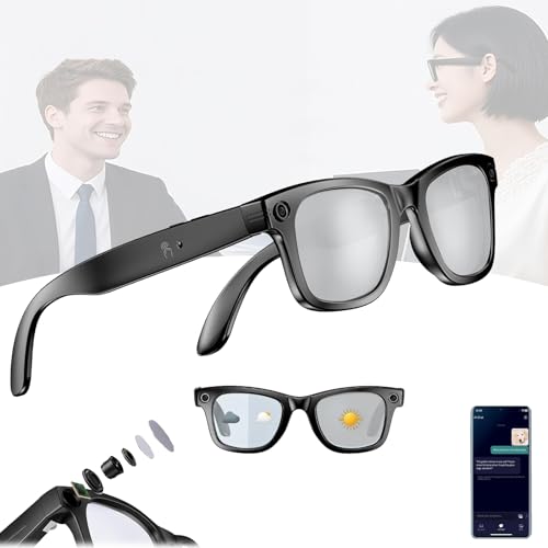 Cyanvue Ai Smart Glasses - Camera con Music & Call Features Waterproof per Men Women con Color-Changing 8 mega pixel