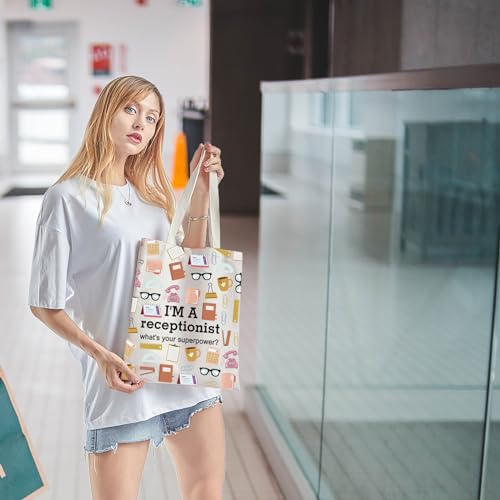 Bolso Tote para recepcionista con mensaje divertido miniatura 3