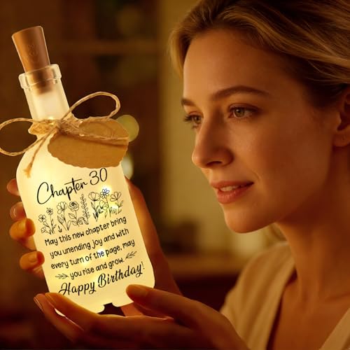 Sayregifty 30th Birthday Gifts for Women Men - Chapter 30 LED Bottle Decorative Light, 30th Birthday Gifts for Friend Sister Daughter Brother, 30 Years Old Gift for Her Him, 1996 Prensents - Image 4