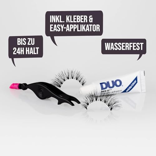 ARDELL Deluxe Pack - Style 120, 2 x Paar Echthaarwimpern mit Duo Wimpernkleber und Applikator zum Anbringen der künstlichen Wimpern, für Fake Lashes, 26 gr.