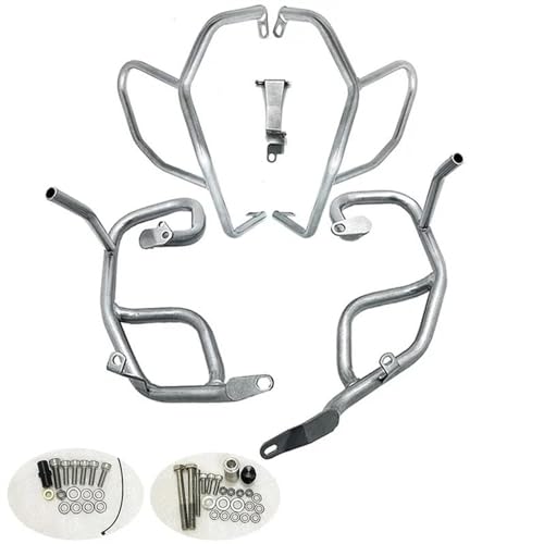 �ی�r�C�X���C�_�[ �t���[���X���C�_�[ �ɓK������ F850GS F750GS �I�[�g�o�C�G���W���K�[�h�N���b�V���^���N�o�[�o���p�[�㕔�����t�F�A�����O�t���[���v���e�N�^�[ F 750 850 GS 2017-2023(Silver Full set)