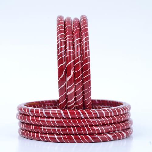 Image of Lac Bangle Set For Women and Girls | Jaipuri Lakh Lehariya Chudi Set | Rajasthani Traditional Chuda |Set of 8