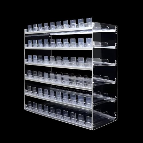 Estante de cigarrillos acrílico y expositor de pared rectangular con empujadores automáticos