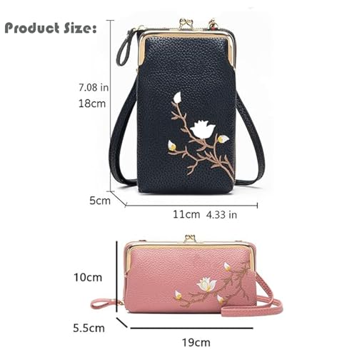 Women Sling Cross-Body Wallet with Mobile Cell Phone Holder,Cute Design Leather Cellphone Bag Small Wallet Purses with Strap3