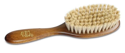 dog brush natural hair - Mars Coat-King Bristle Cat Hair Brush Deshedding Tool – Pet Grooming Supplies for Furry, Shaggy, Loose Hair in all Breeds, Wooden Handle for Thick Coats – ¾” Bristles, 2” Wide Head