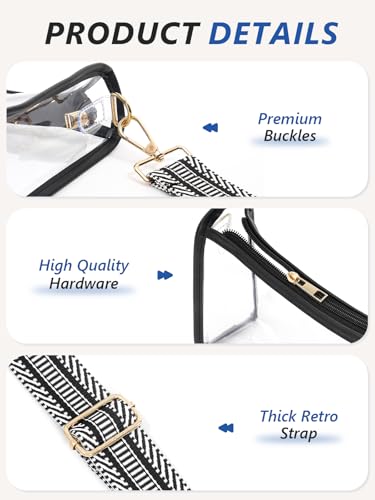 Image of Clear Bag for Stadium Events, Clear Purse Crossbody Stadium Bag | Transparent See Through Bag for Women, Stadium Approved Bag, For Concert Stadium Sport