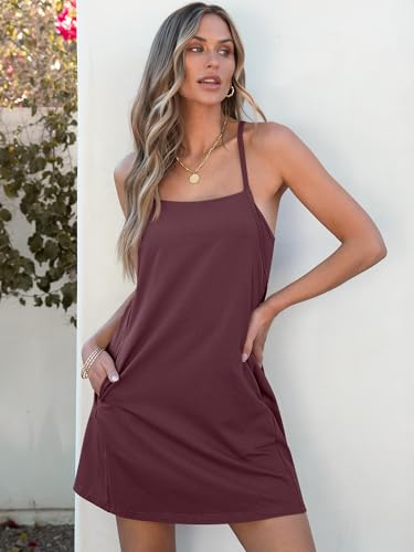 ANRABESS Women Summer Dress 2025 Beach Vacation Outfits Tennis Athletic Workout Romper Dress Built in Shorts Travel Clothes2