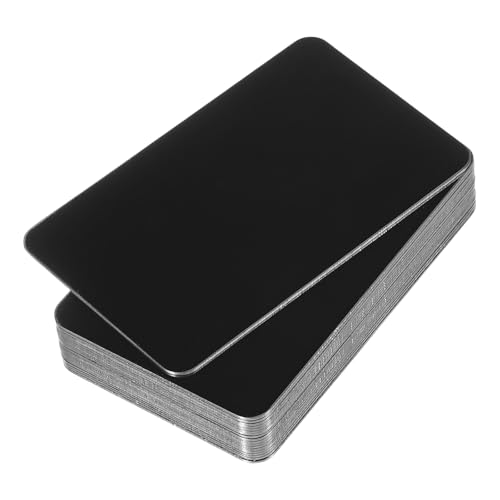 Cartes de visite acier inoxydable PATIKIL rigides fini miroir fini noir 0.8mm