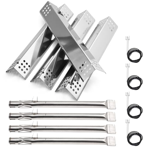 Image of Criditpid Grill Replacement Parts for Monument 4-Burner 24367, 35633, 17842, 24633, 41847NG Gas Grill, A0212926 Main Burner & D010012307 Flame Tamer & Igniter for 35633 Monument Grill.