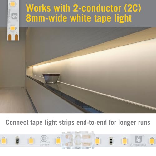 Image of Armacost Lighting Tape-to-Tape Connector for White LED Strip Light 6-Pack 569820