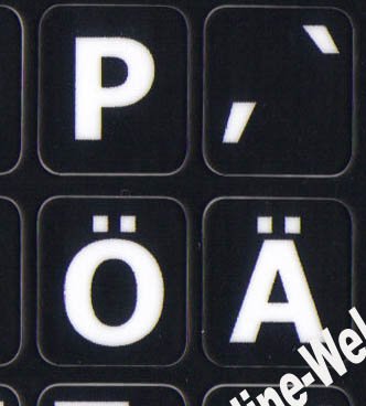 Pegatina teclado letras mayúsculas fondo negro miniatura 1