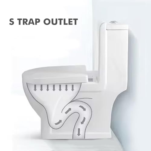 Image of WASSMIST Western Toilet for Bathroom - Modern Commode for Toilet | Bathroom toilet seat for Comfort and Style (One Piece | S Trap Outlet | Wash Down Flush)