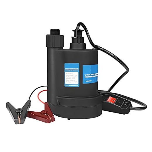 Water Pump Submersible Pump DC 12V Sump Pump 1500 GPH Utility Pump With Switch-Black
