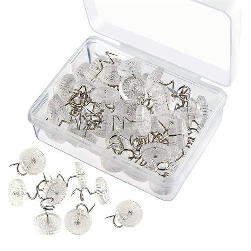 Semazz - Têtes Claires Twist Pins,100 PCS Plastique Tête Tapisserie Épingle Housse Punaise de Lit pour Housses de Rembourrage Matelas Jupes de Lit Headliner