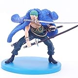 ❤ Tamaño: 13cm One Piece Figures Roronoa Zoro Abrigo Azul 20 Aniversario Figura De Acción Anime Modelo De Estatua Decoración De La Estatua Personaje Animado 13cm Roronoa Zoro