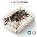 Upvilla Luxusweicher Hundekorb, Super Weiches hundebett Grosse Hunde, 4-seitiges Nackenkissen, Abnehmbare Waschbare Hundematte, Hundesofa mit Griffen, Haustierbett (Beige, 109 * 76 * 20cm)