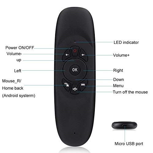 Image of Air Mouse for Onida Android TV Box | Android TV Mini Keyboard Remote | 2.4GHZ Wireless Keyboard Android Remote Control Compatible for Onida (Black)