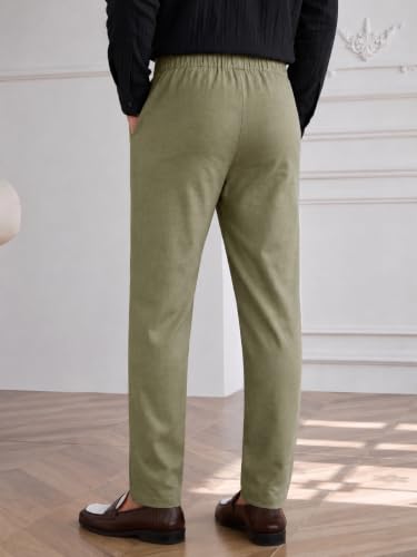 Image of TOPLOT Men's Cotton Casual Trouser | Elegant Pleated Front with Dual-Button Waistband | Comfortable Stretch Elasticity for Easy Movement | Tapered Ankle Finish | Casual & Office Wear (5277)