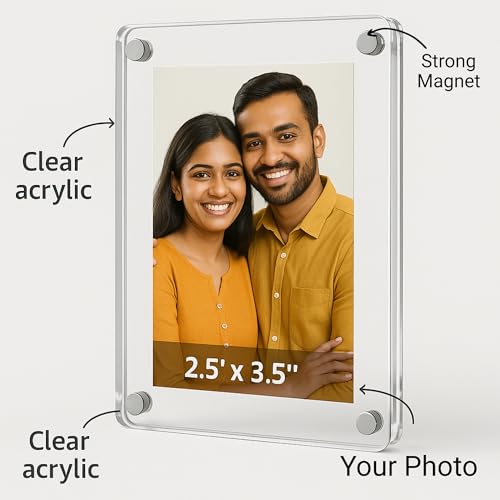 tinydabba Magnetic Acrylic Photo Frame | Double-Sided Polaroid Display Set of 1  by tinydabba - 3
